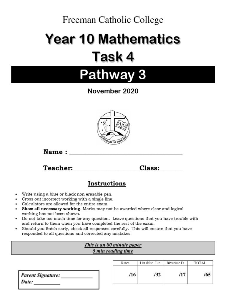 2020 10 Pathway 3 Task 4 | PDF | Mathematics