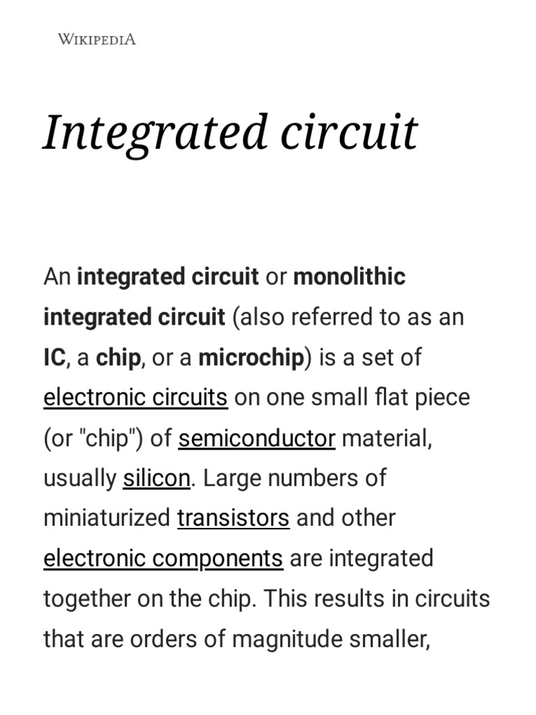Integrated Circuit Wikipedia PDF