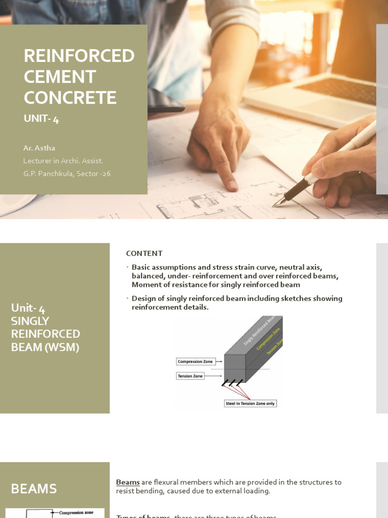 Singly Reinforced Beam Or Pdf Or Beam Structure Or Shear Stress