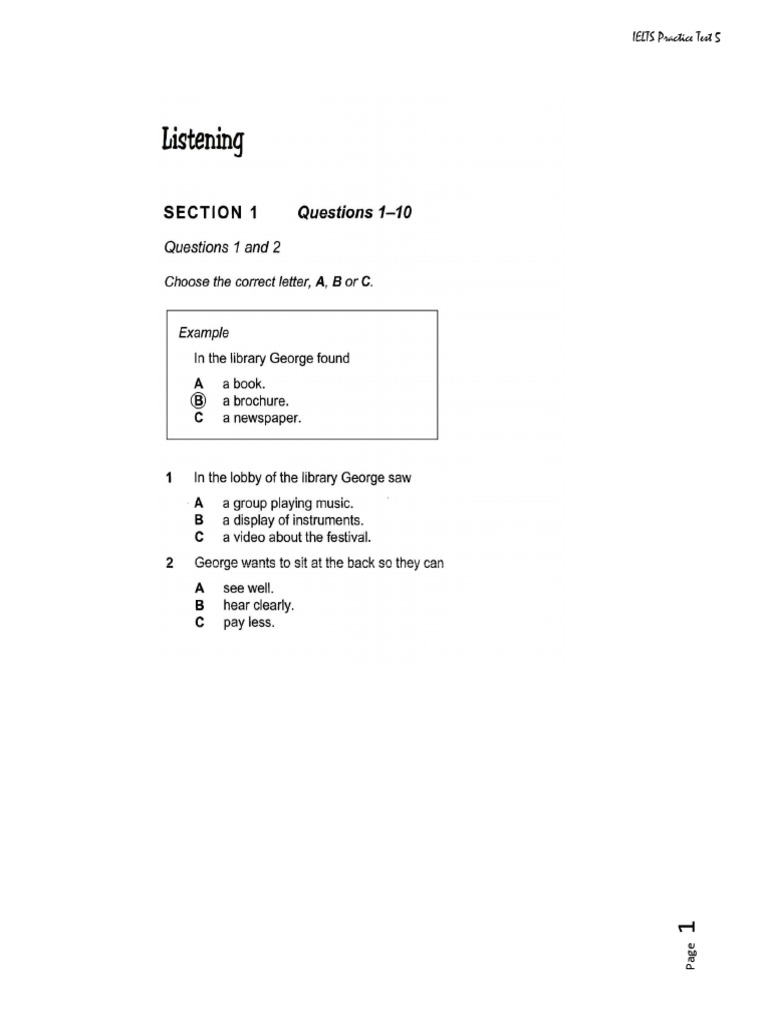 IELTS Practice Test 5 Download | PDF | Cooking, Food & Wine