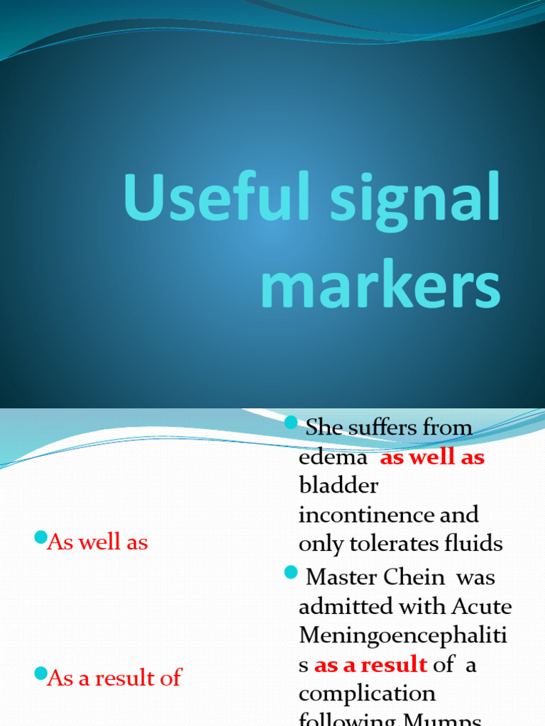 Useful Signal Markers PDF Patient Clinical Medicine