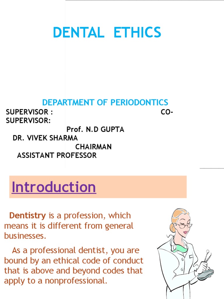 Dental Ethics PDF Autonomy Dentistry