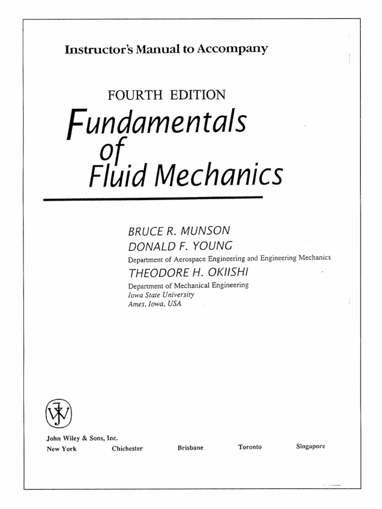 Munson Fundamentals of Fluid Mechanics 5Th | PDF