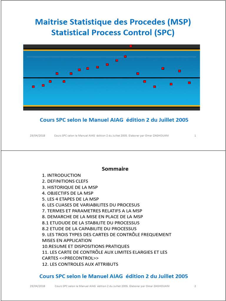 Cours sur la Maîtrise Statistique des Procédés | PDF | Technologie et ...