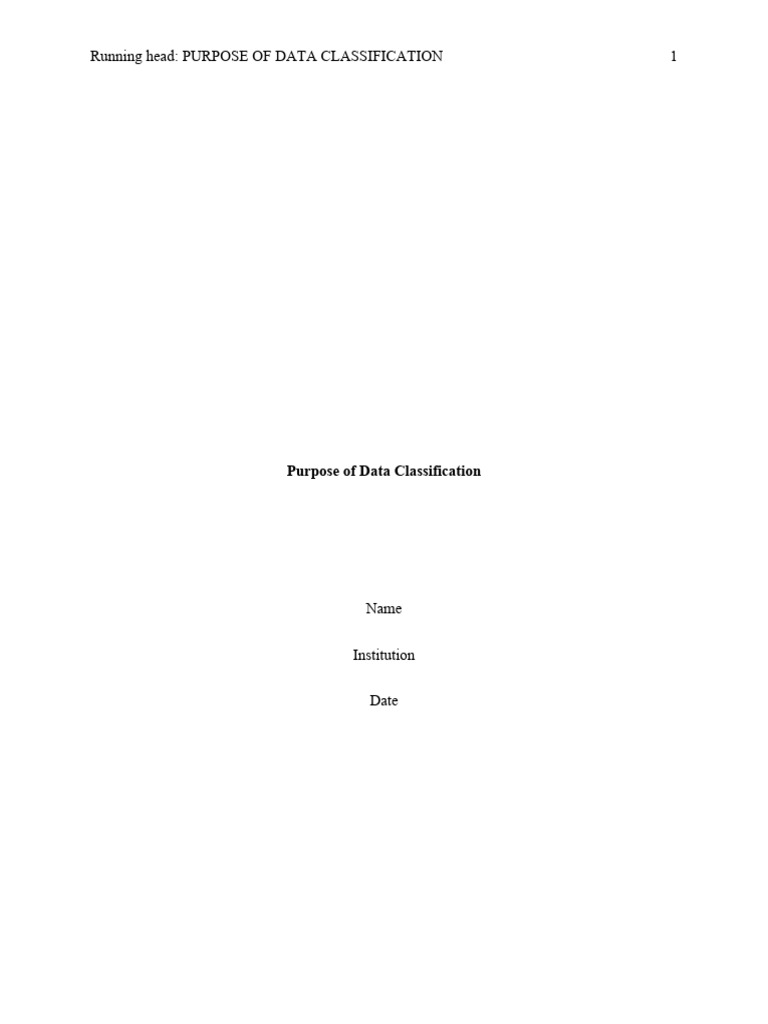 Purpose of Data Classification | PDF | Information | Data Management