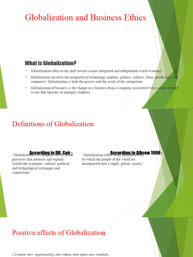 Globalization and Business Ethics | PDF | Politics