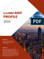Orange White Modern Geometric Business Company Profile Booklet