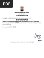 RDB Certificate of Enterprise Registration | PDF | Taxes | Value Added Tax