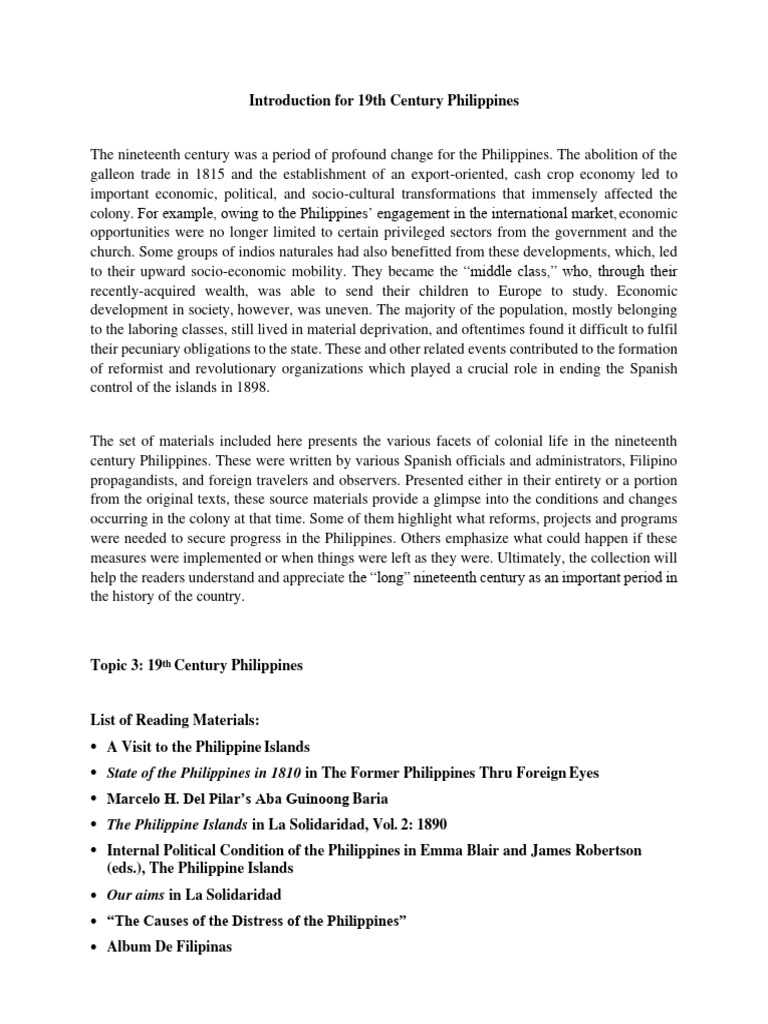 19th Century Philippine (Primary Sources) | PDF | Philippines