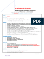 1 - Projet de Fiche Technique Formation Préparation Habilitation Electrique Pour Les Electriciens en B.T Et H.T.A (EDIFICATION TEAM)