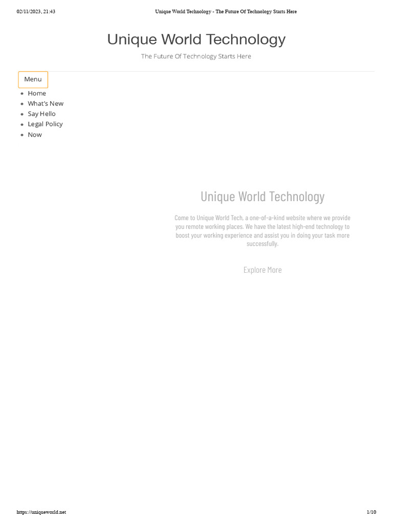Unique world technology the future of technology starts here pdf