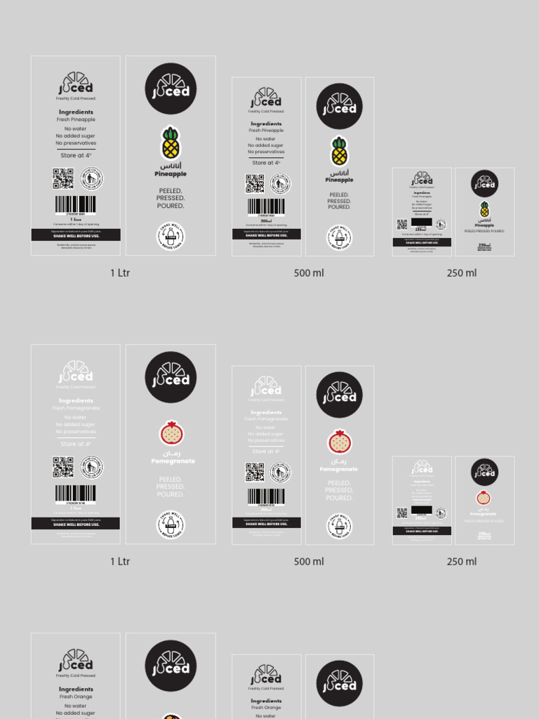 Juiced Labels PDF Juice Diet & Nutrition