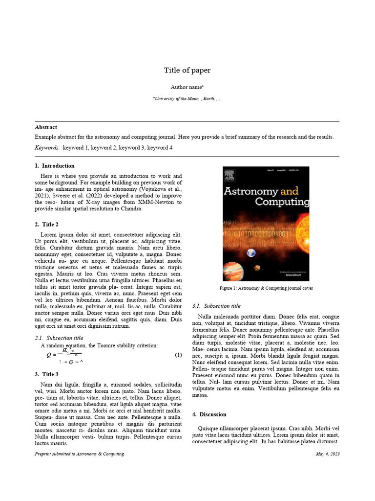 Https WWW Overleaf com Latex Templates Elsevier Astronomy And