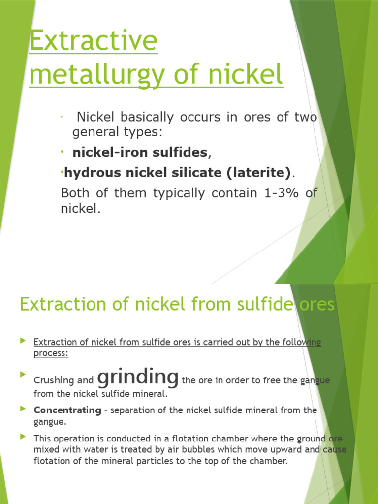 Extractive metallurgy of nickel pdf secondary sector of the economy