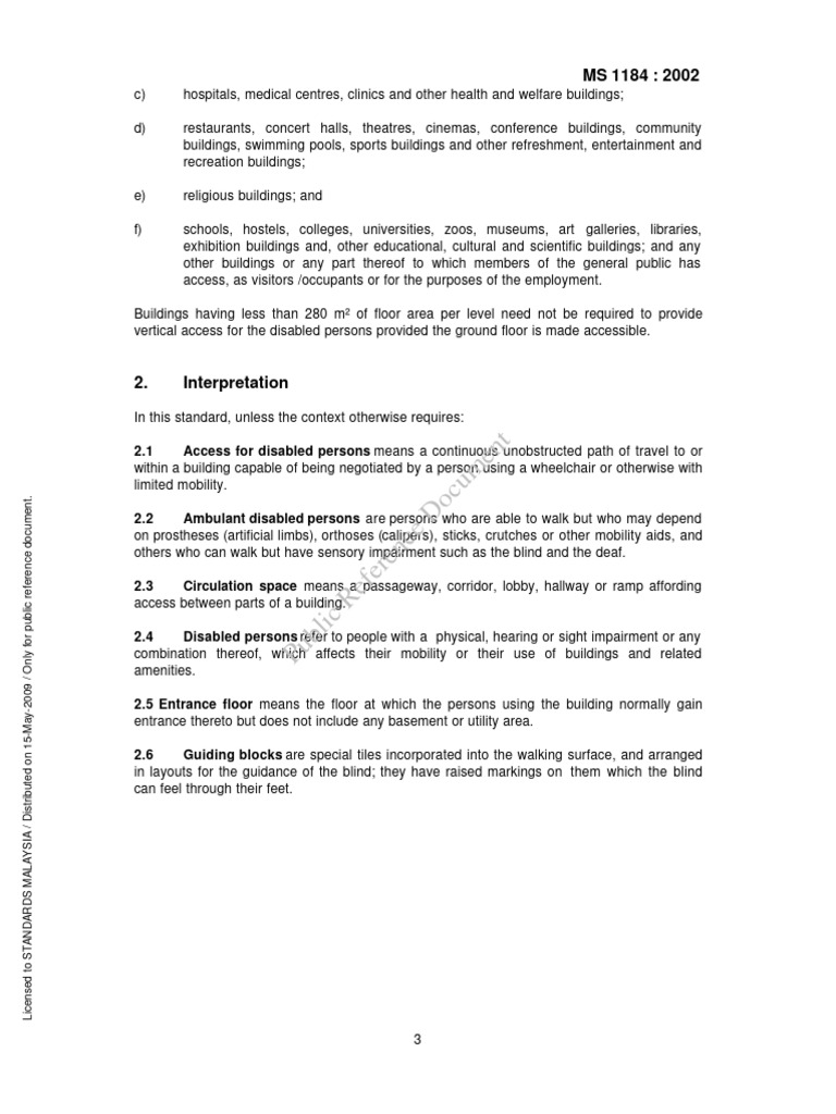MS 1184 2002 Code of Practice On Access For Disabled Person To Public Buildings8 PDF