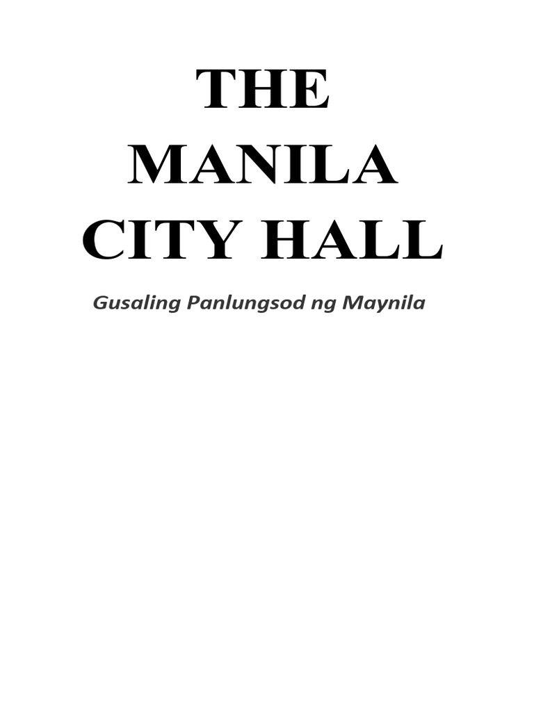 The Manila City Hall PDF