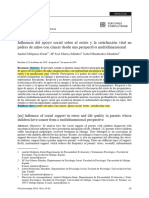 Influencia Del Apoyo Social Sobre El Estrés y La Satisfacción Vital en Padres de Niños Con Cáncer