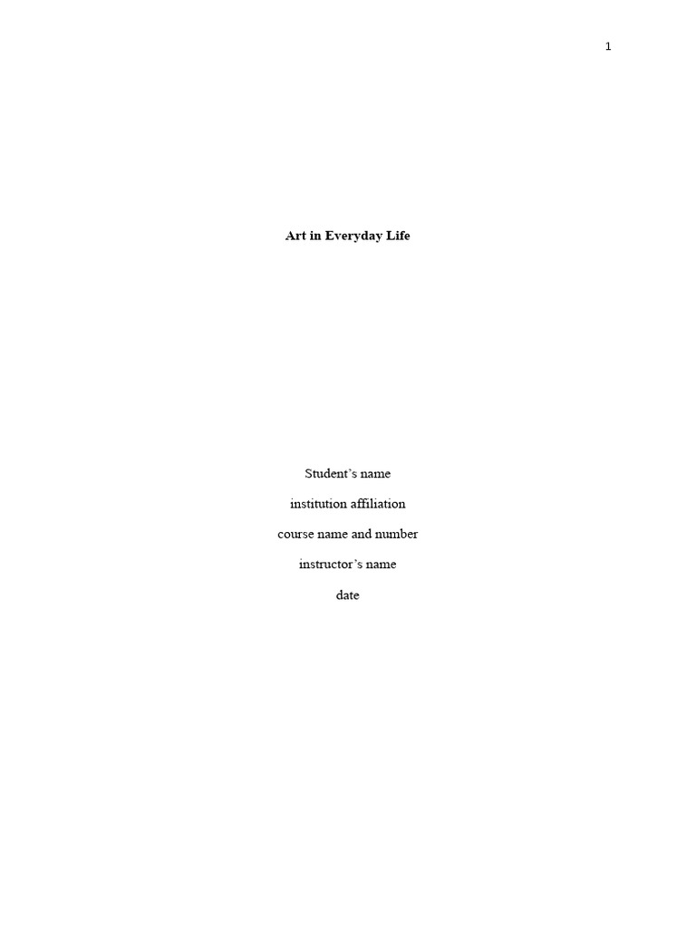 Examples Of Art In Everyday Life
