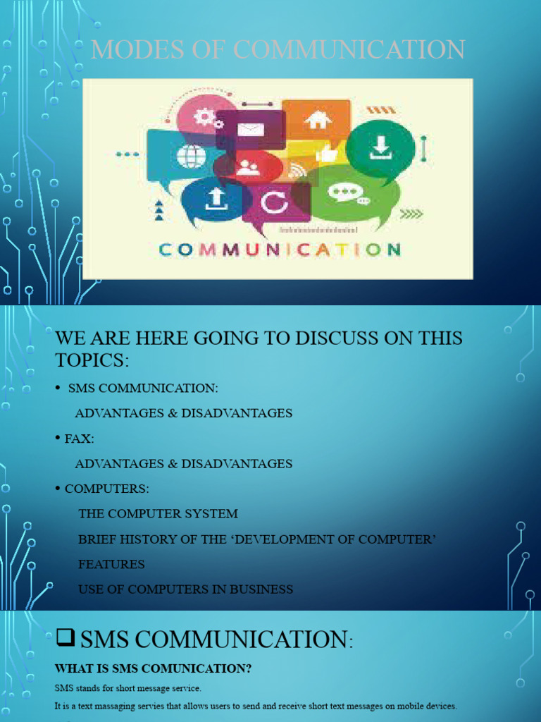 Communication Modes: SMS & Fax Analysis | PDF | Computer Data Storage ...