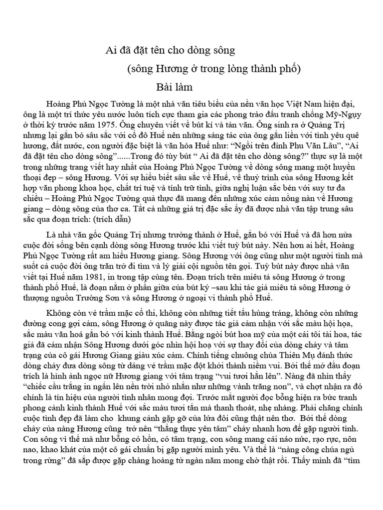 Sông Hương ở Trong Lòng Thành Phố Huế