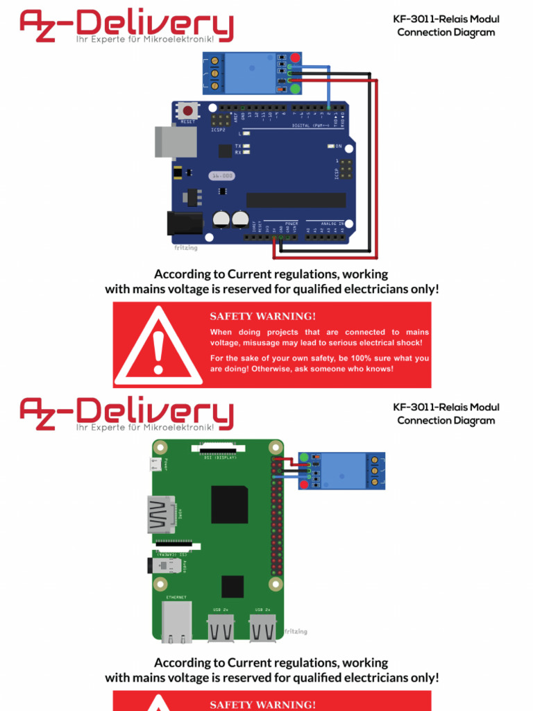 KF-301 1-Relais Modul Connection Diagrams | PDF