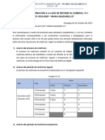 Boletín de Información A La Que Se Refiere El Numeral 14.1 Sobre El Proceso de Maticula 2024