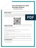 Pre-Arrival Information For 2023 Exchange Students (Spring Semester) Updated202302