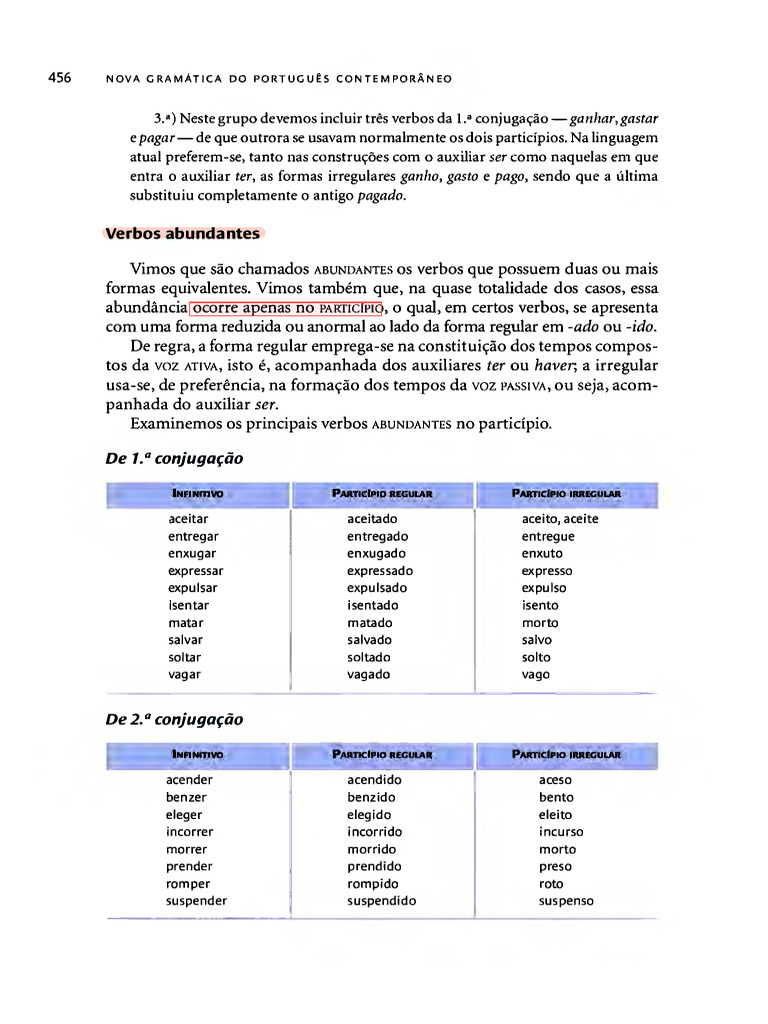 Nova Gramática Do Português Contemporâneo | PDF | Assunto (gramática ...