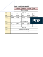 WonderSchool Weekly Schedule