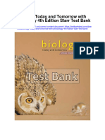 Biology Today and Tomorrow With Physiology 4th Edition Starr Test Bank