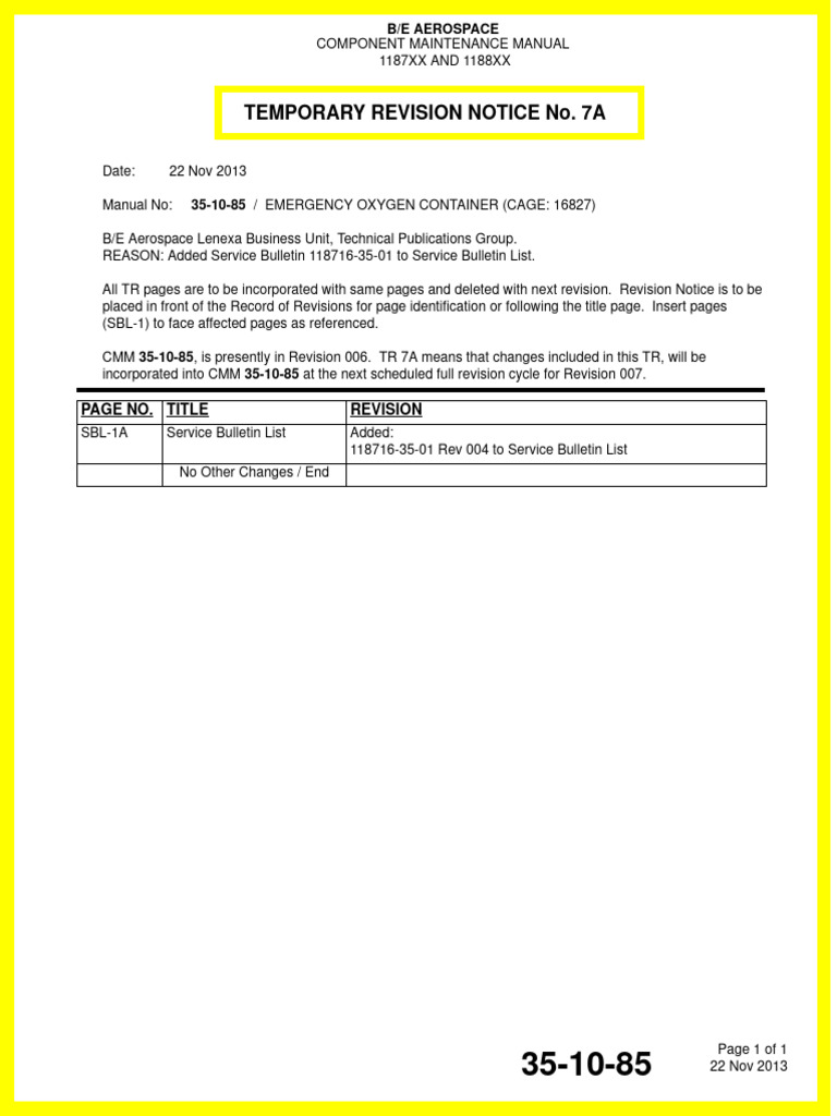 Temporary Revision Notice No. 7A | PDF