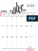 White Modern Minimalist Monthly Planner November 2023 Calendar