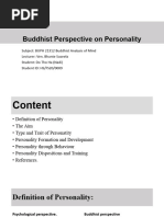 Buddhist Perspective On Personality