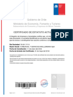 Certificado de Estatuto Actualizado PIE Chile