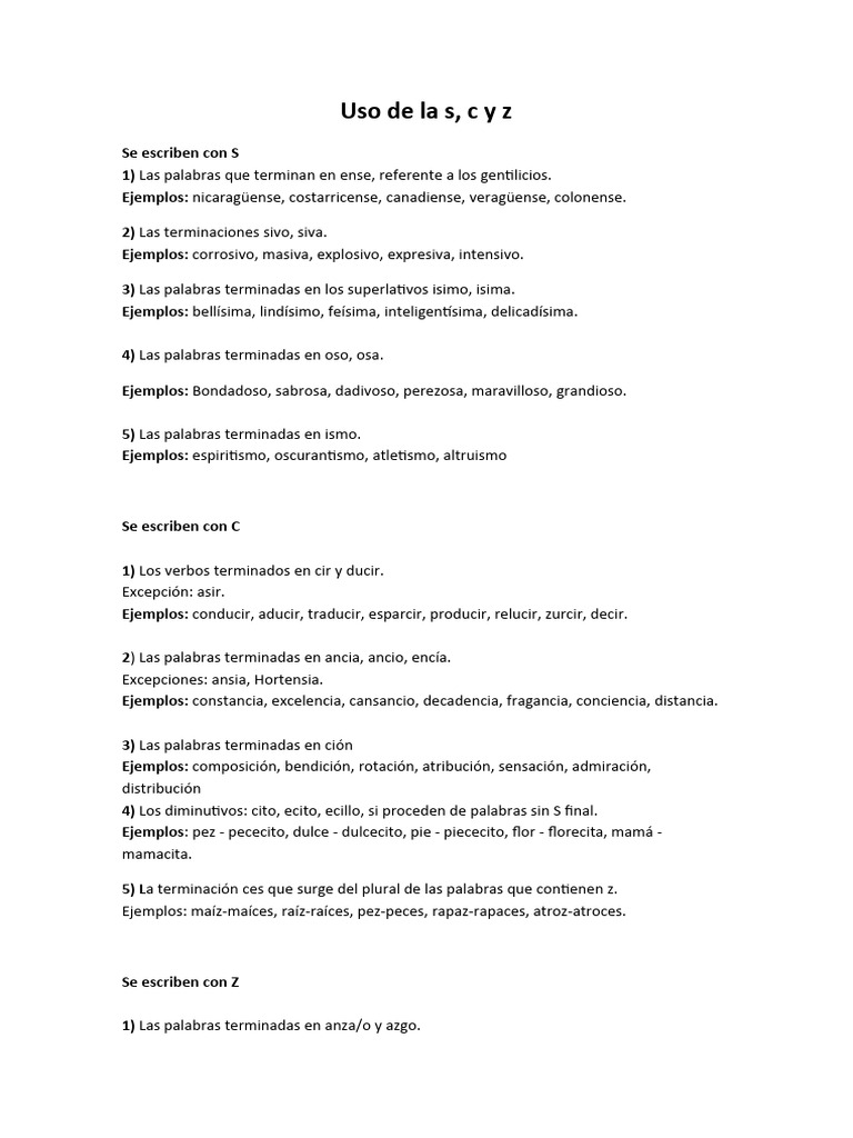 Uso de La S | PDF