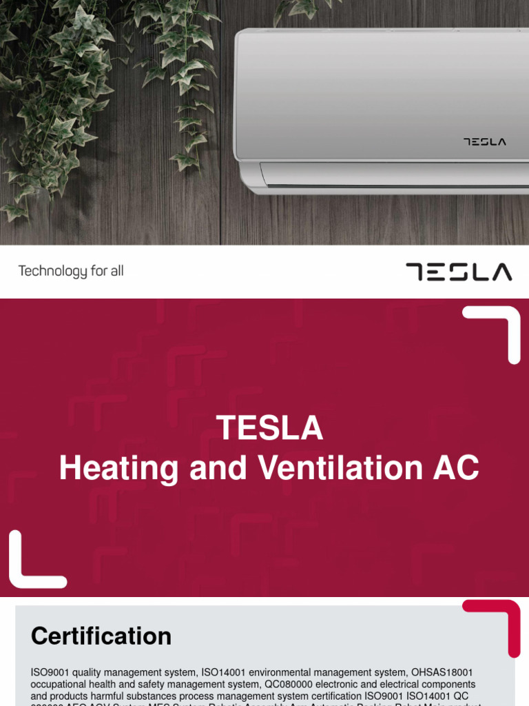 Tesla Air To Air Heat Pump System PDF Duct (Flow) Electricity