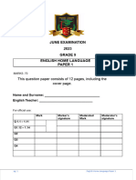 Grade 9 English Home Language Task 5 June Exam Moderated