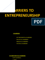 Barriers To Entreprenwurship