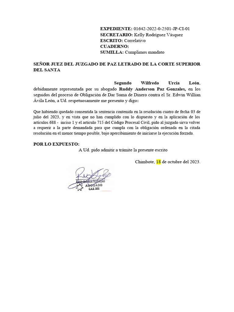 16422023 Ejecutar Sentencia PDF
