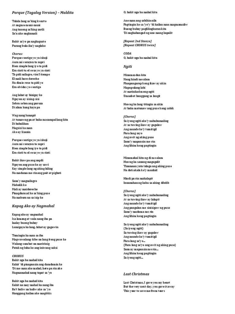 Song Lyrics PDF