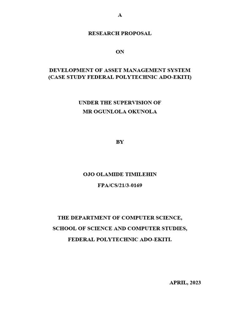 Asset Management System Proposal for FPA | PDF | My Sql | Php