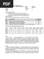 Programming in C-Syllabus