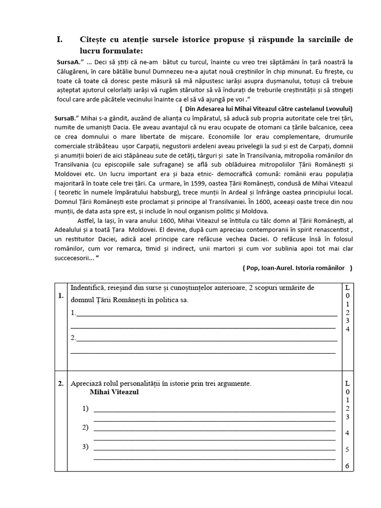 Test La Sf. Sem II cl10 | PDF