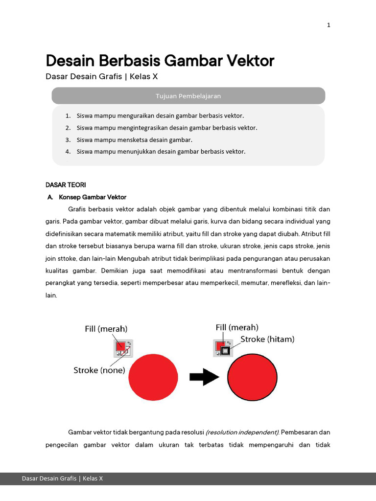 Dasar Desain Grafis Berbasis Vektor | PDF