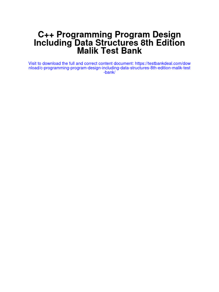 C Programming Program Design Including Data Structures 8th Edition ...