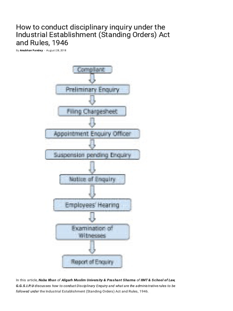 Disciplinary Inquiry Under Standing Orders | PDF | Witness | Criminal ...