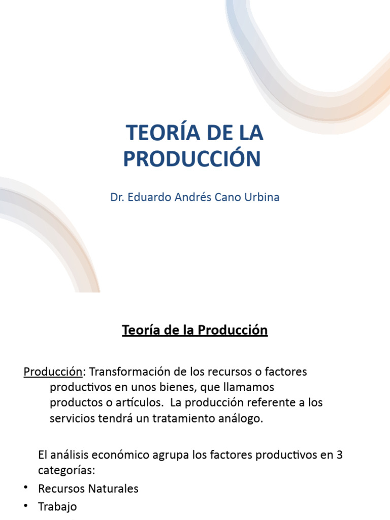 Teoria de La Producción PDF Función de producción Business
