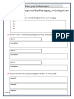 Emerging Technologies Worksheet