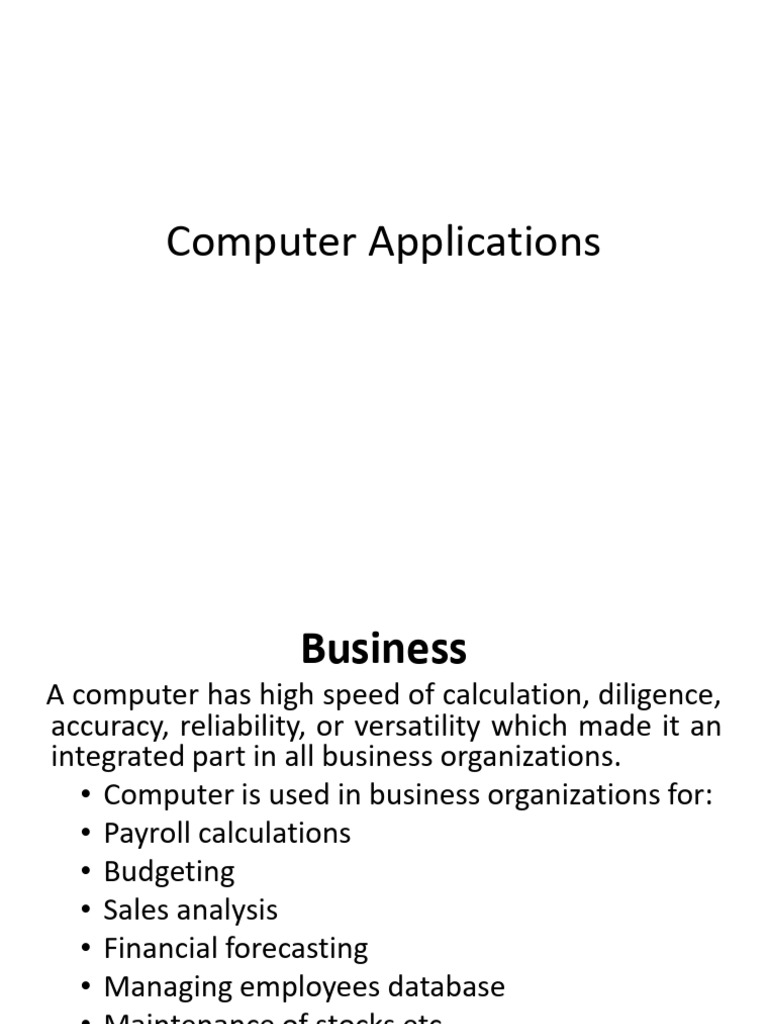Computer Applications | PDF | Banks | Engineering