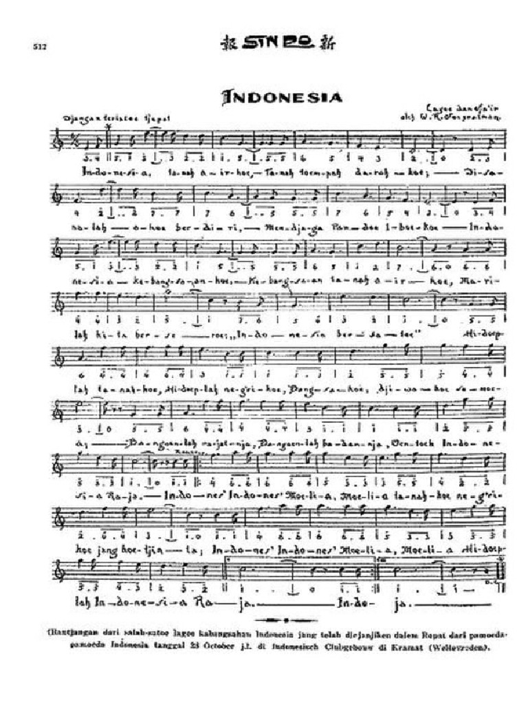 Ini Sejarah Dan Lirik Lagu Indonesia Raya 3 Stanza | PDF